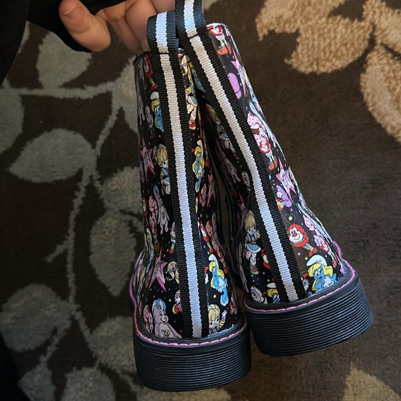 New Spellbound black combat boots with 80s favorite cartoons size 40 - Picture 4 of 9